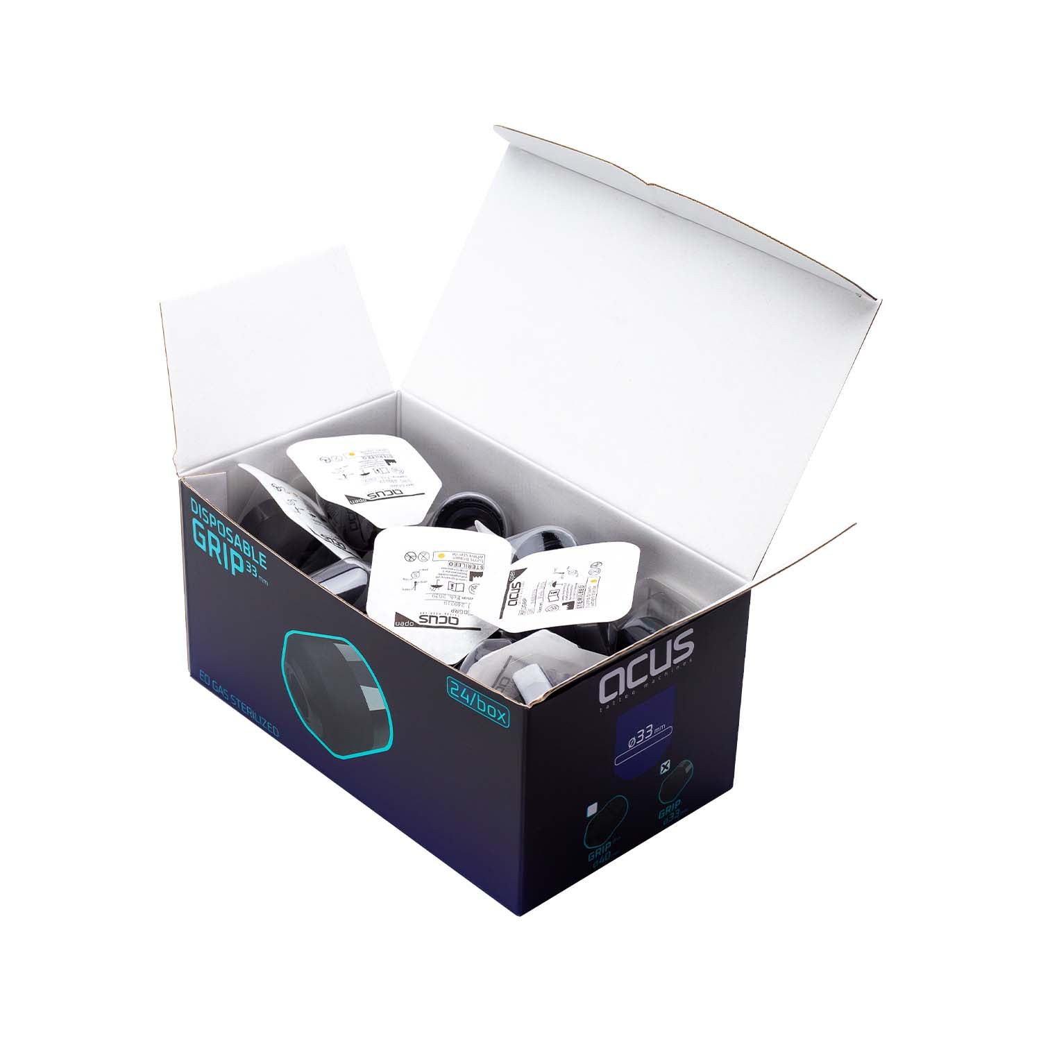 acus-box-of-24-black-disposable-grip-33-mm image 2