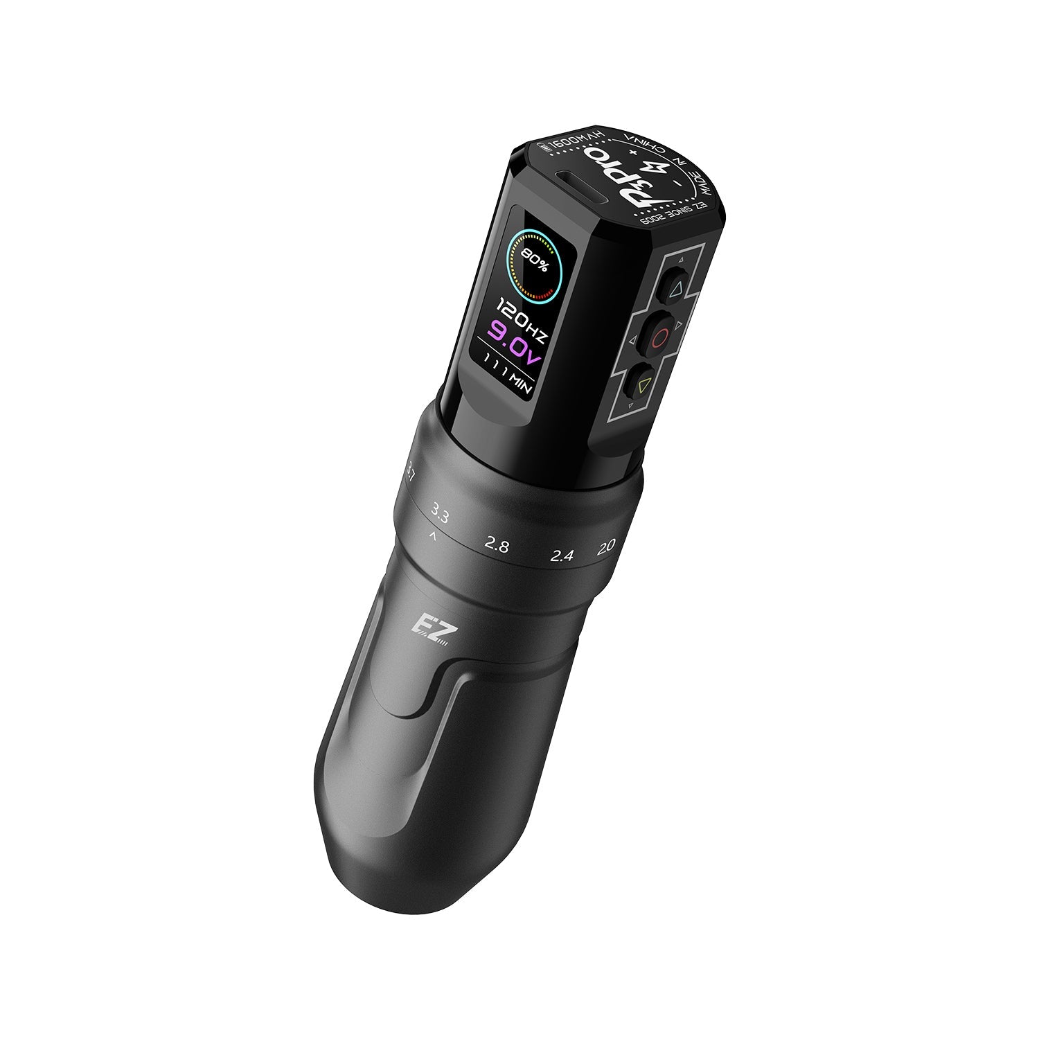 EZ P3 Pro Kabelloser Tattoo-Stift mit extra Batterie - Schwarz