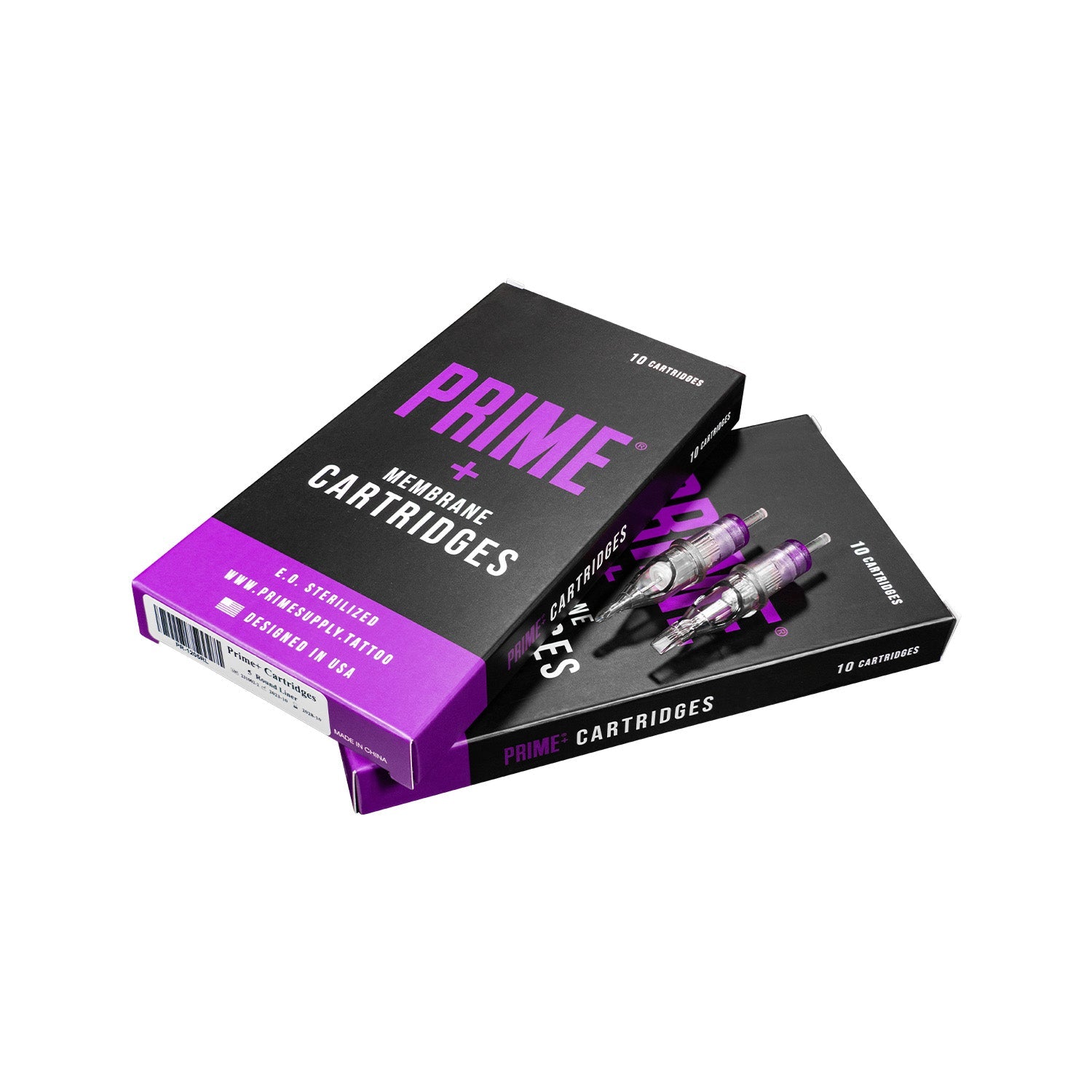 Box mit 10 Prime Round Shader Cartridges Long Taper Needles