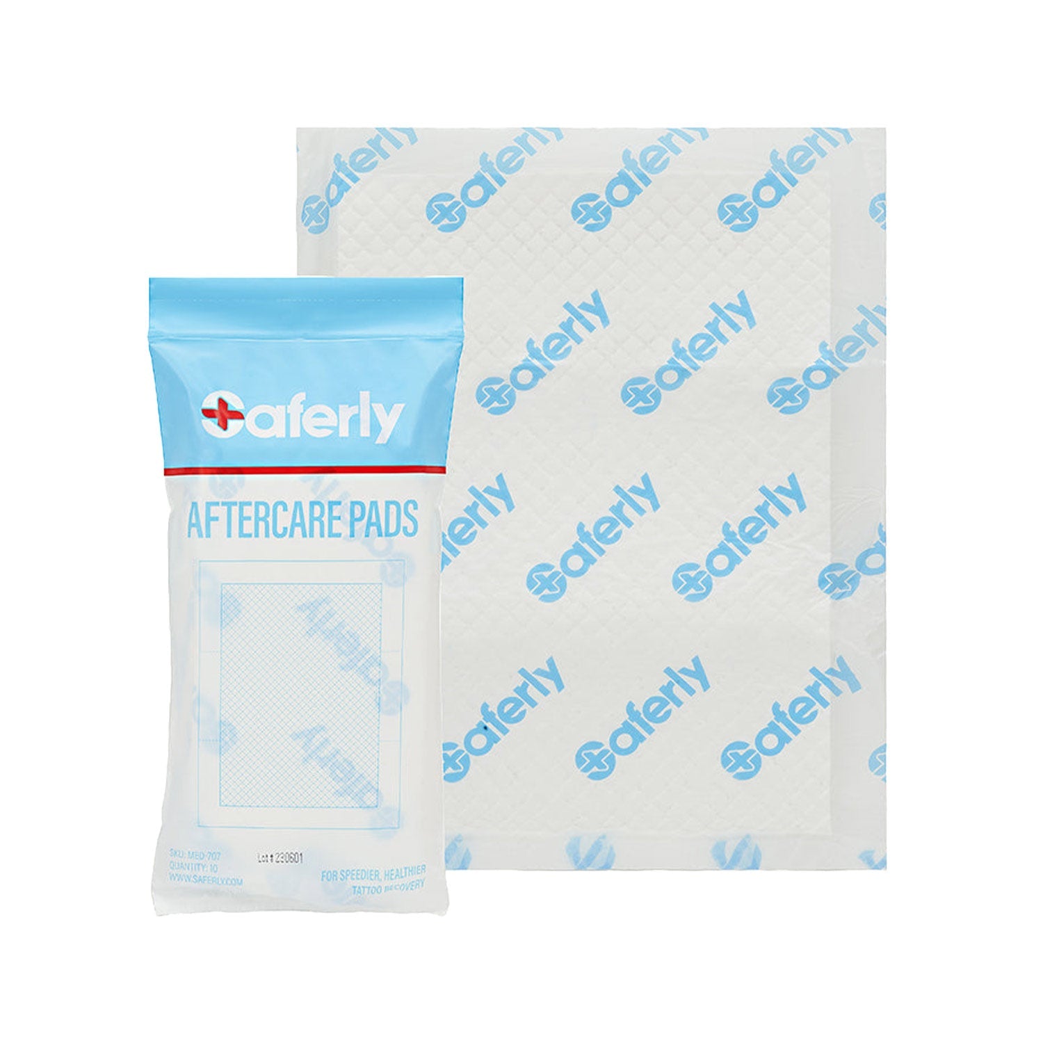 Saferly 10-Pack Tattoo Heilung Pads Medium/Groß