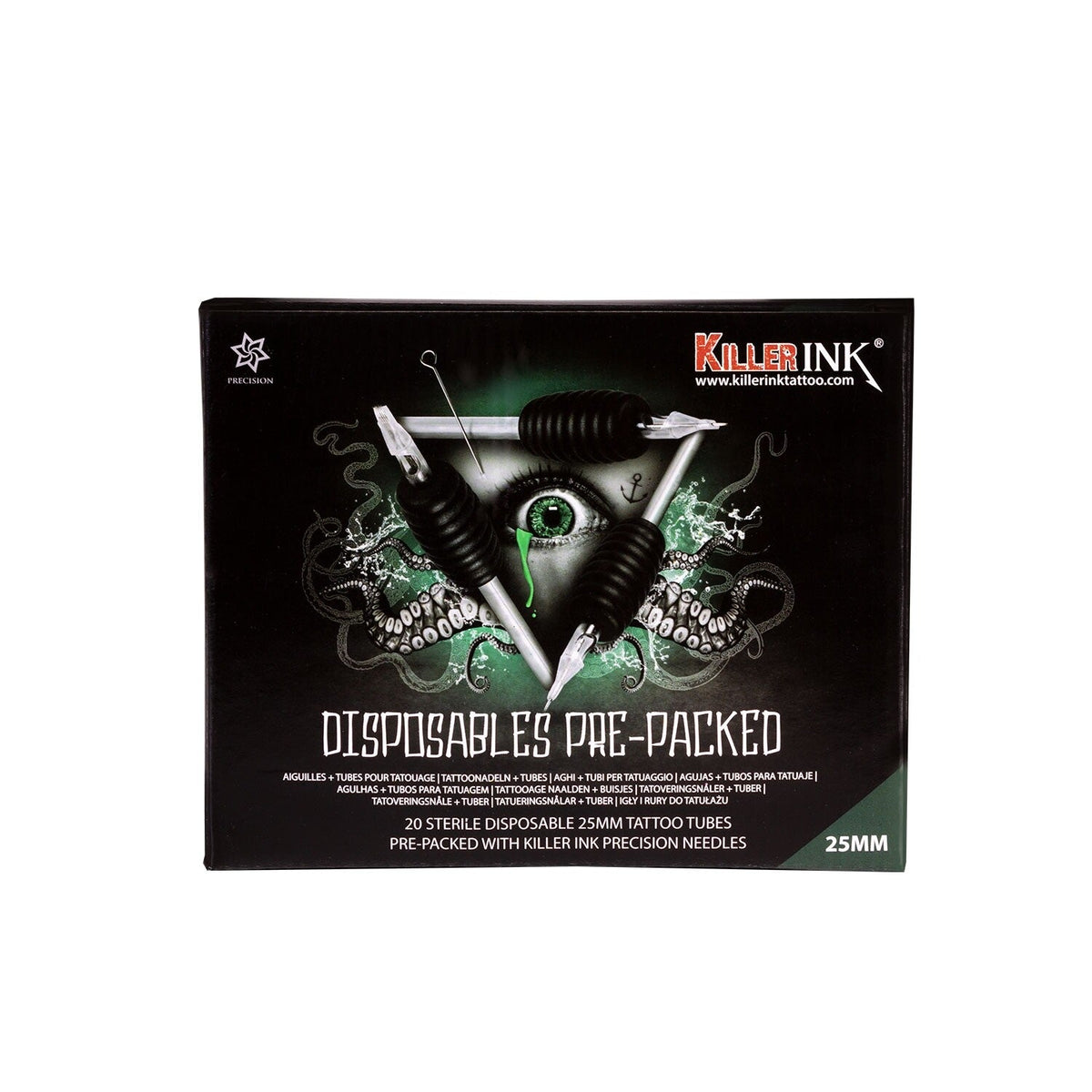 Killer Ink Mixed Einwegröhrchen mit 0,35-mm-PräzisionsNeedles