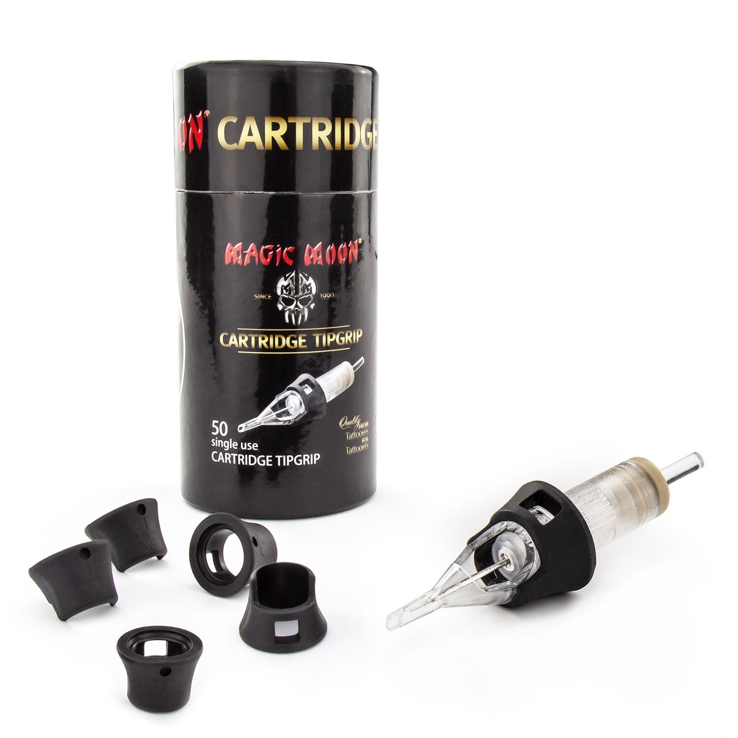 Box mit 50 Magic Moon Cartridge TipGrips für präzise Kontrolle