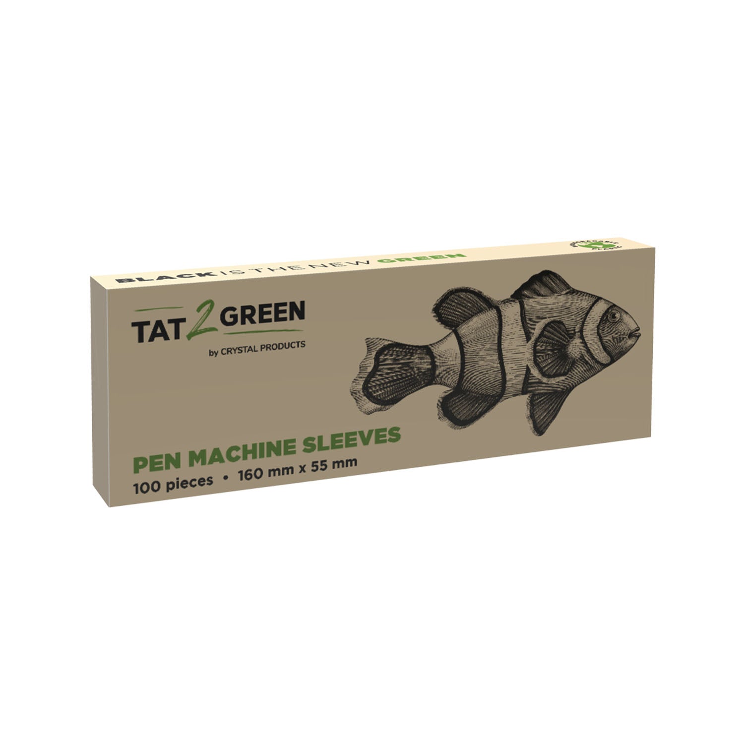 Tat2Green Black Pen Machine Sleeves - Box of 100