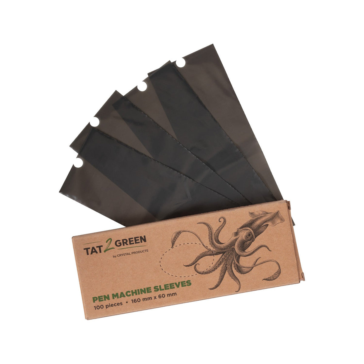 Tat2Green Black Pen Machine Sleeves - Box of 100