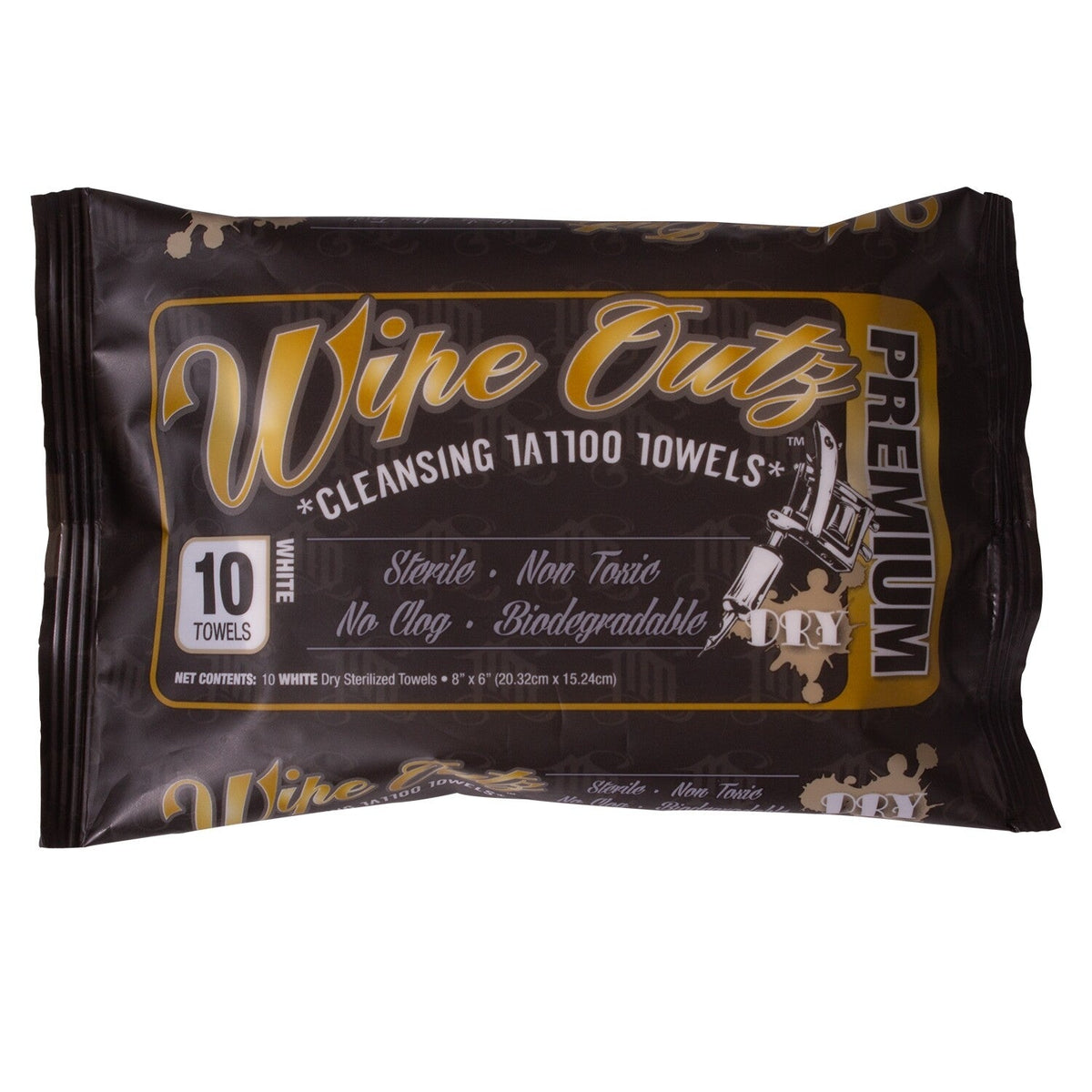 Wipe Outz Dry - Gamma-Sterilized Tattoo Towels (10 Pack)