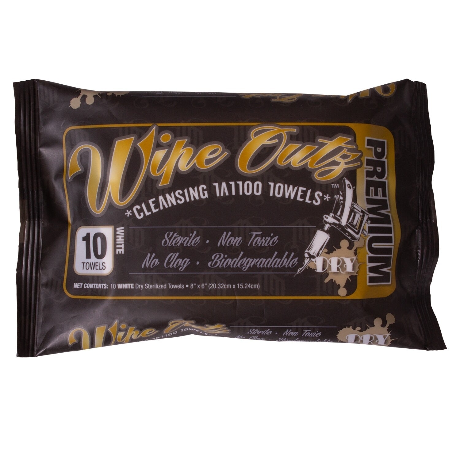 Wipe Outz Dry - Gamma-Sterilized Tattoo Towels (10 Pack)