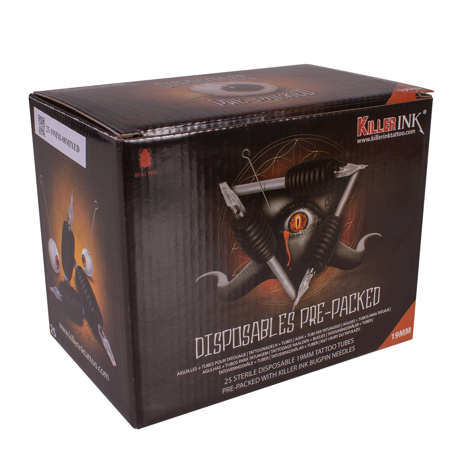 mixed-box-of-25-killer-ink-disposable-grip-tip-19mm-tubes-pre-packed-with-precision-needles image 1