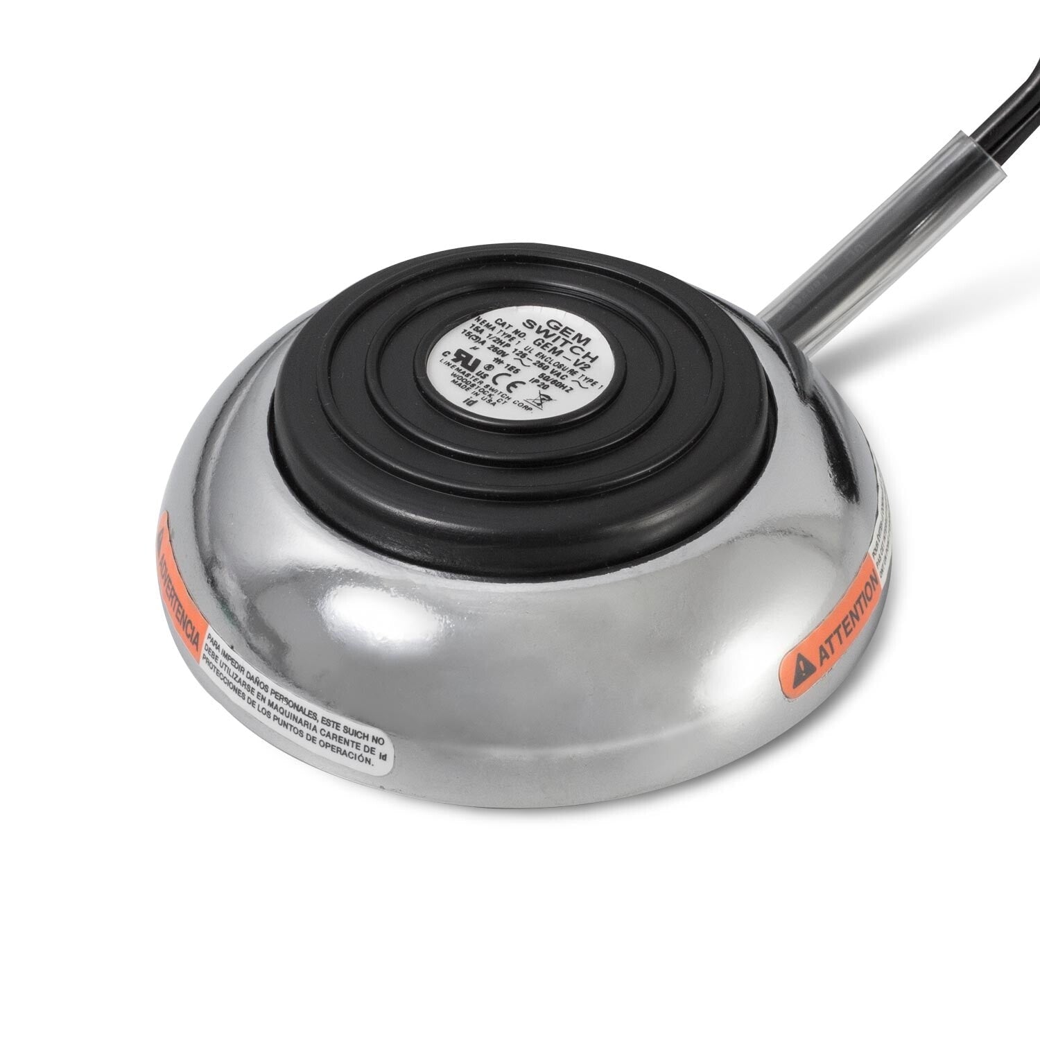original-gem-v2-chrome-finish-linemaster-footswitch-including-cord image 1